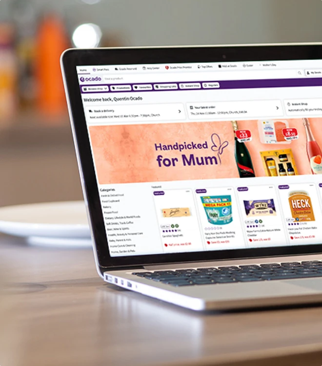 Ocado osp platform displayed on the laptop