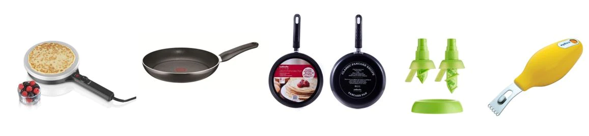 Assorted pancake cooking items