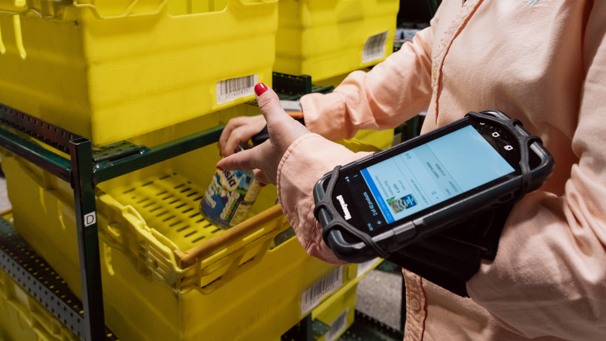 An employee using ISF device