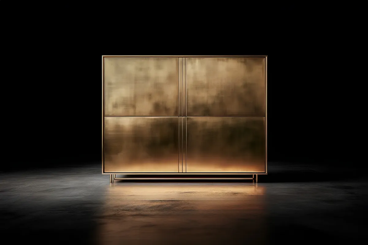 finitura ottone bronzato su metallo con vernice speciale