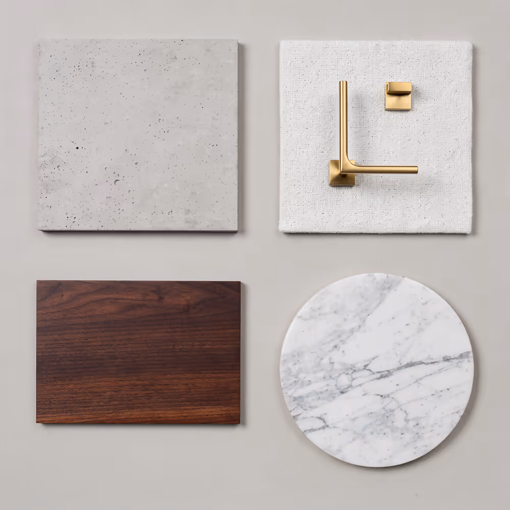 Mineral decorative finishes collection featuring textured stone surfaces, neutral tones and refined architectural materials for contemporary interiors.