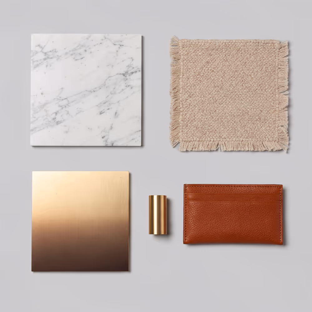 Contemporary textured surfaces collection combining fabric-inspired finishes, mineral effects and refined materials for interior and contract design.
