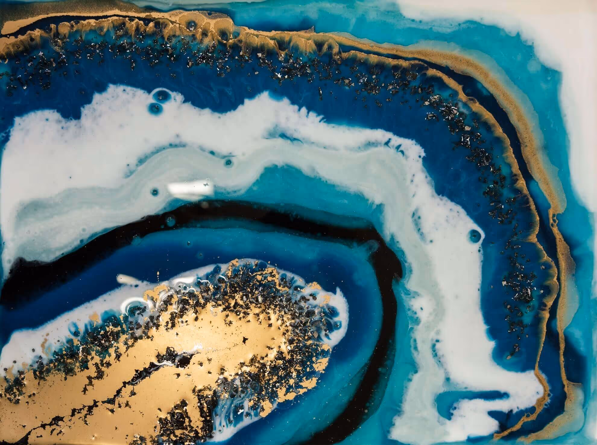 MOLTENI-VERNICI acabados especial: arte abstracto de mármol azul y dorado