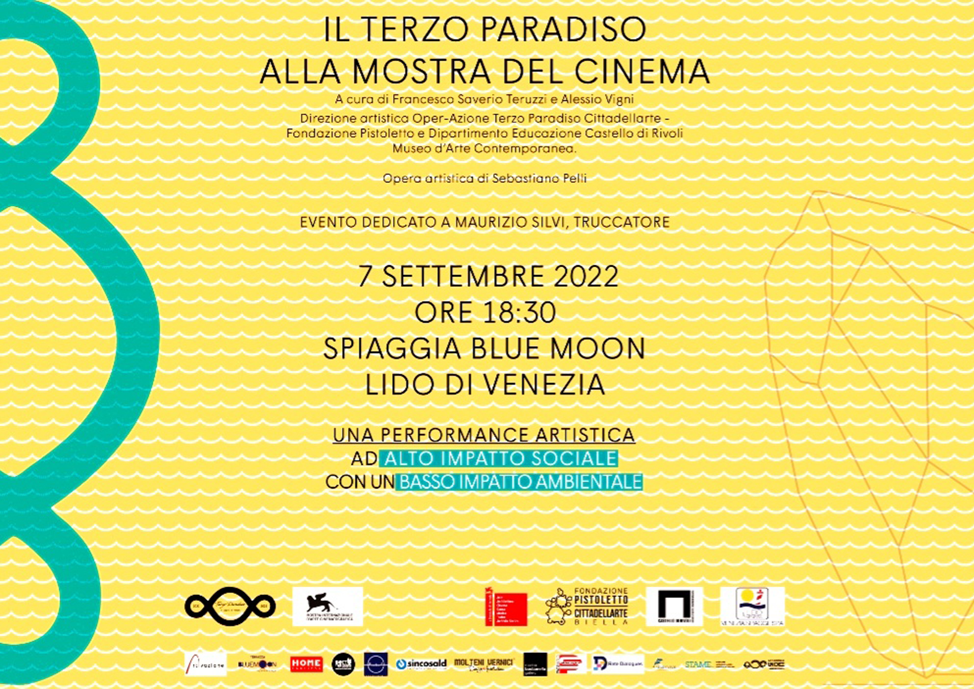 Artistic event poster for Il Terzo Paradiso at Venice Cinema Exhibition