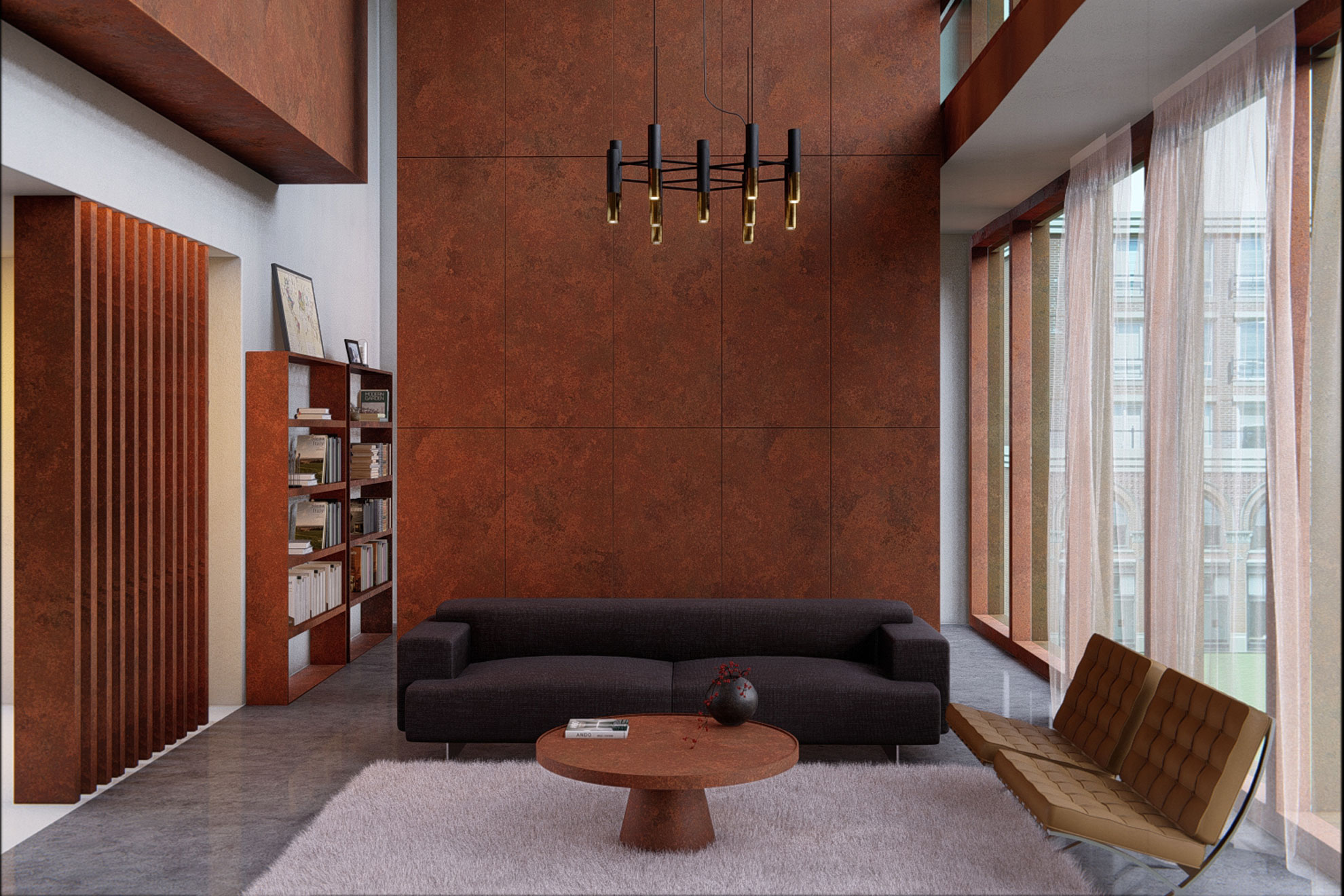 Moderner Wohnraum mit Speziallacken von MOLTENI-VERNICI, made-in-italy Design
