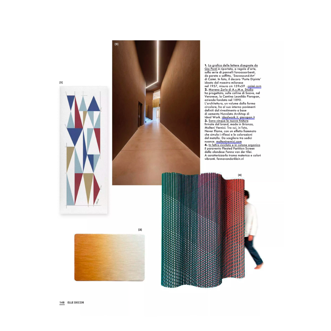 Compositions graphiques avec couloirs, motifs géométriques et dégradés colorés