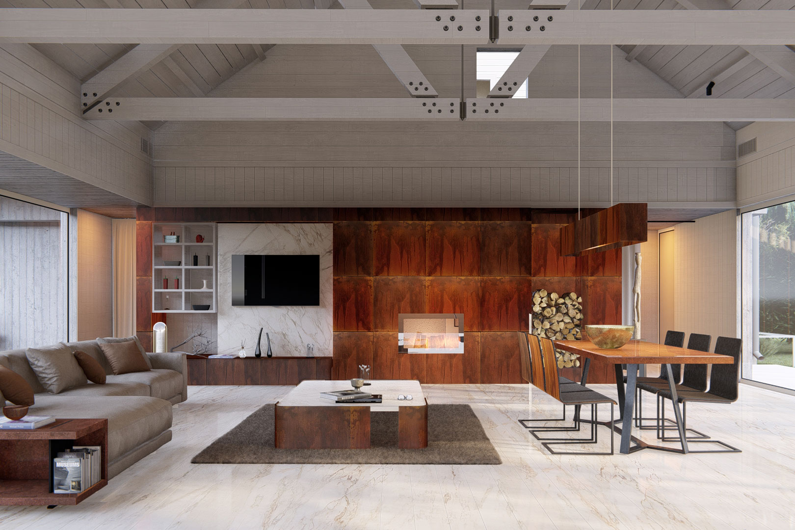Moderner Wohnraum mit Speziallacken von MOLTENI-VERNICI, made-in-italy Design