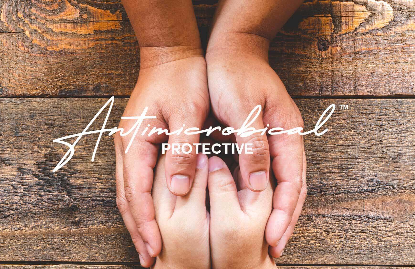 MOLTENI VERNICI special paints: Antimicrobial Protective hands on wooden surface