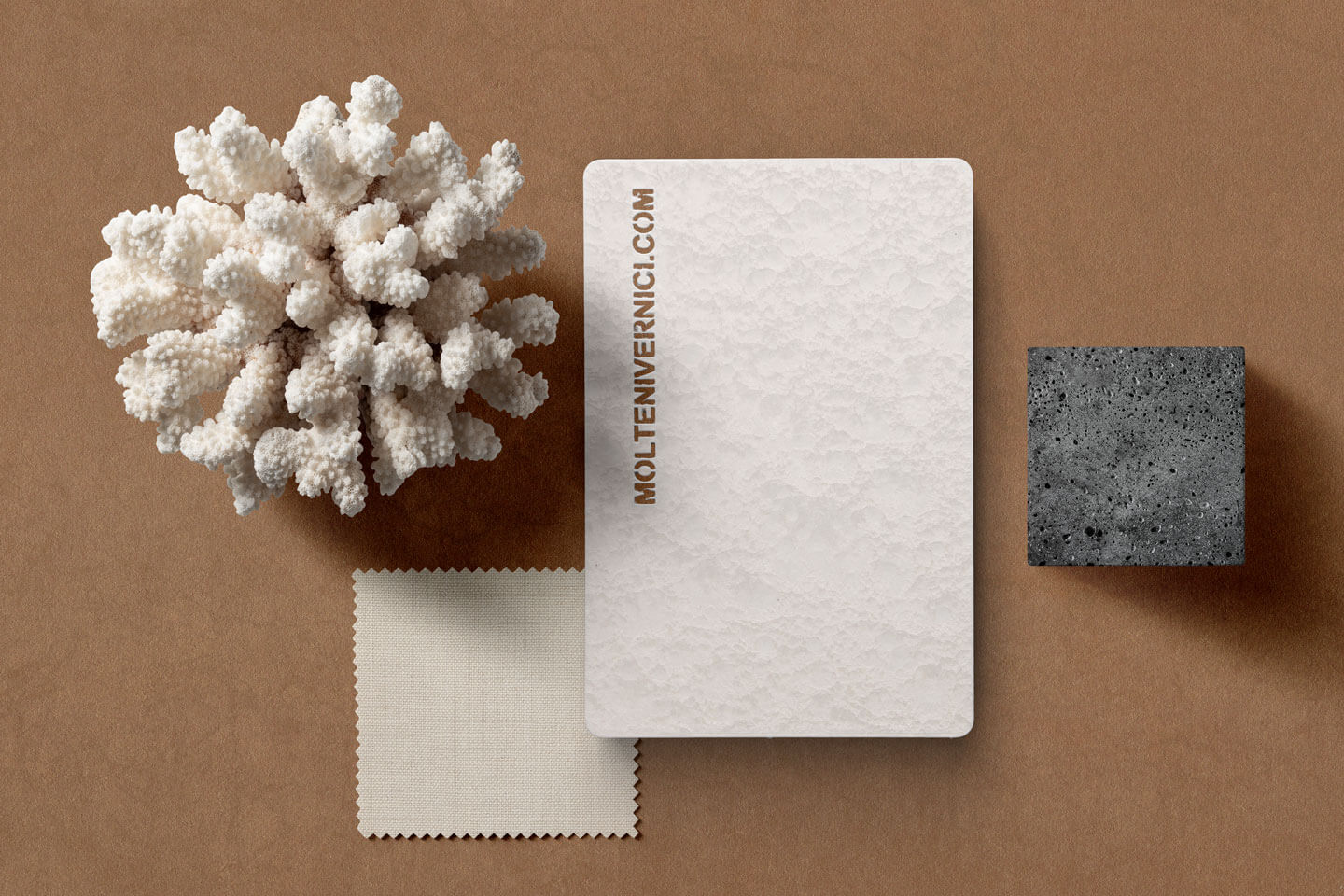 MOLTENI VERNICI special paints texture samples with coral-like white structure