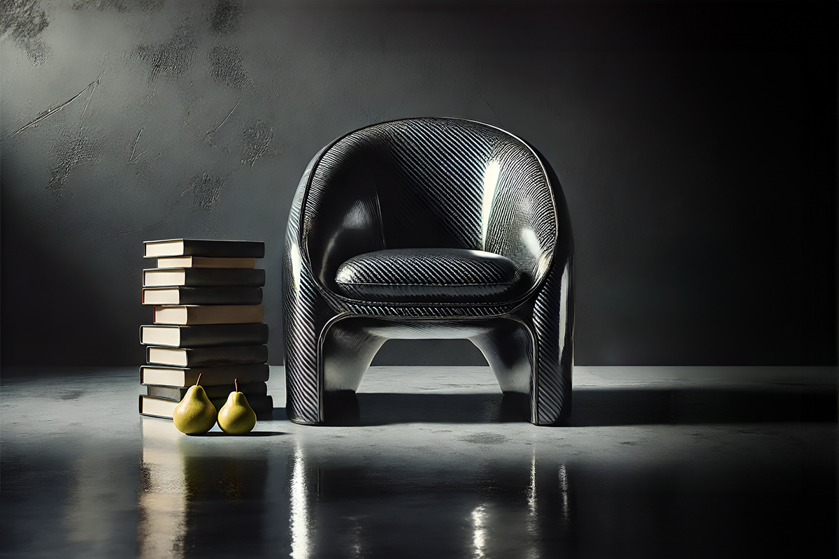 MOLTENI-VERNICI: chaise design sculpturale en fibre de carbone, couleurs, design
