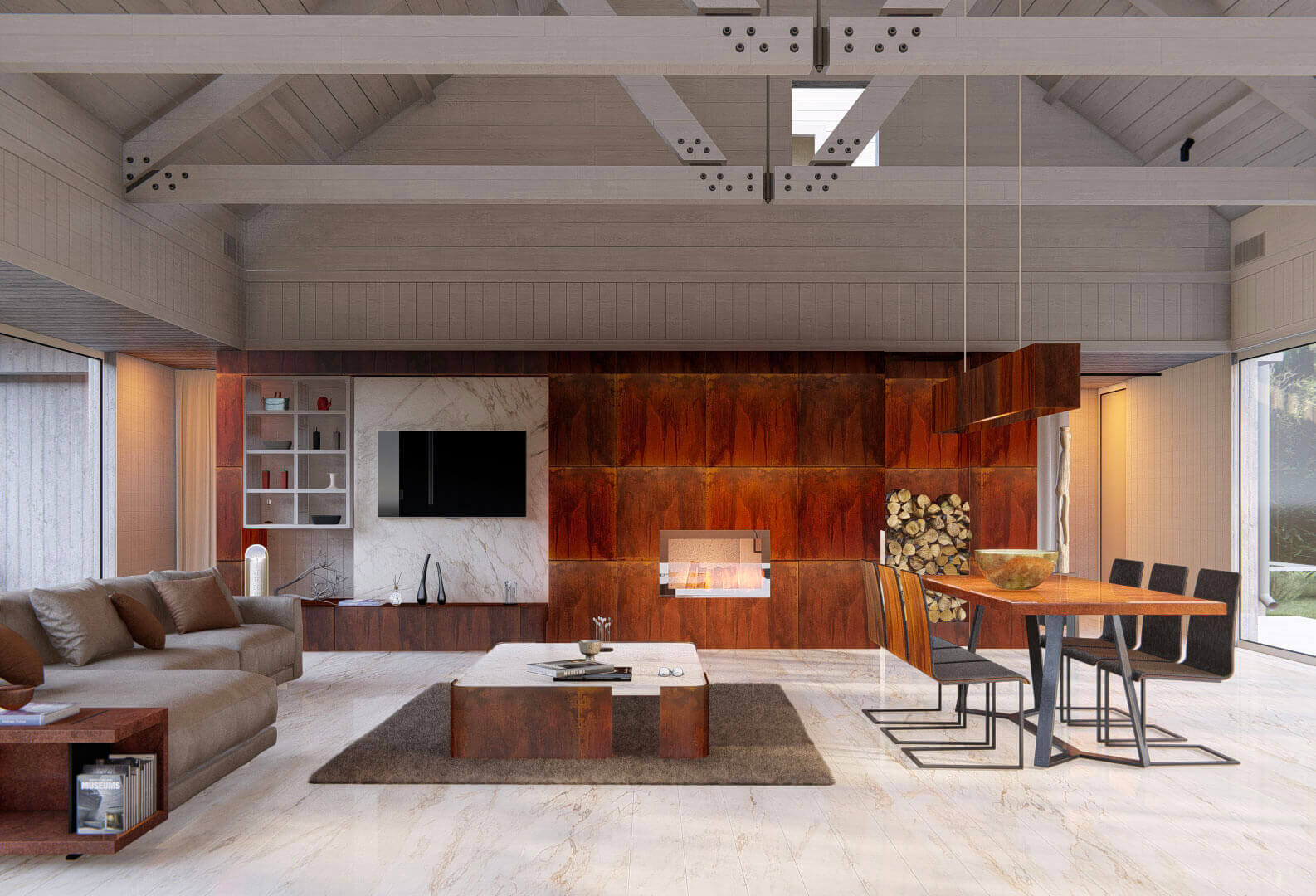 MOLTENI, VERNICI special paints showcase modern wooden interior with warm tones