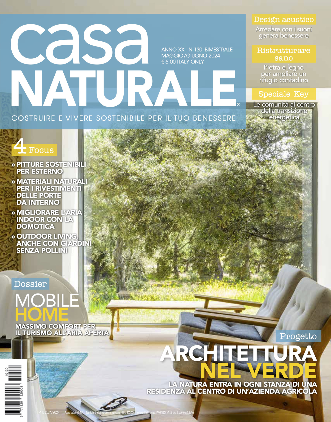 Vernici speciali MOLTENI VERNICI su copertina rivista Casa Naturale con poltrona