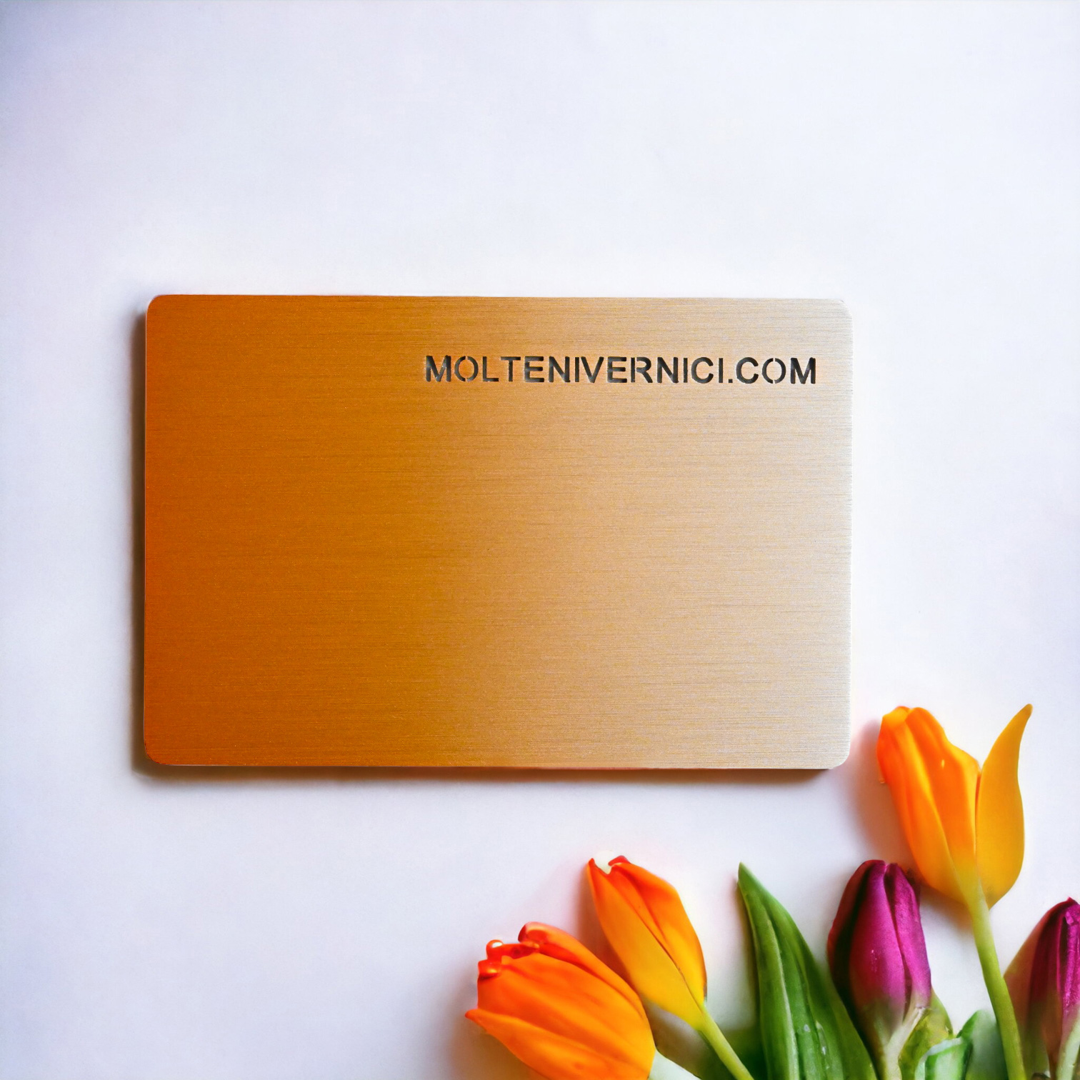 Carte MOLTENI avec tulipes colorées, peintures spéciales et finitions élégantes