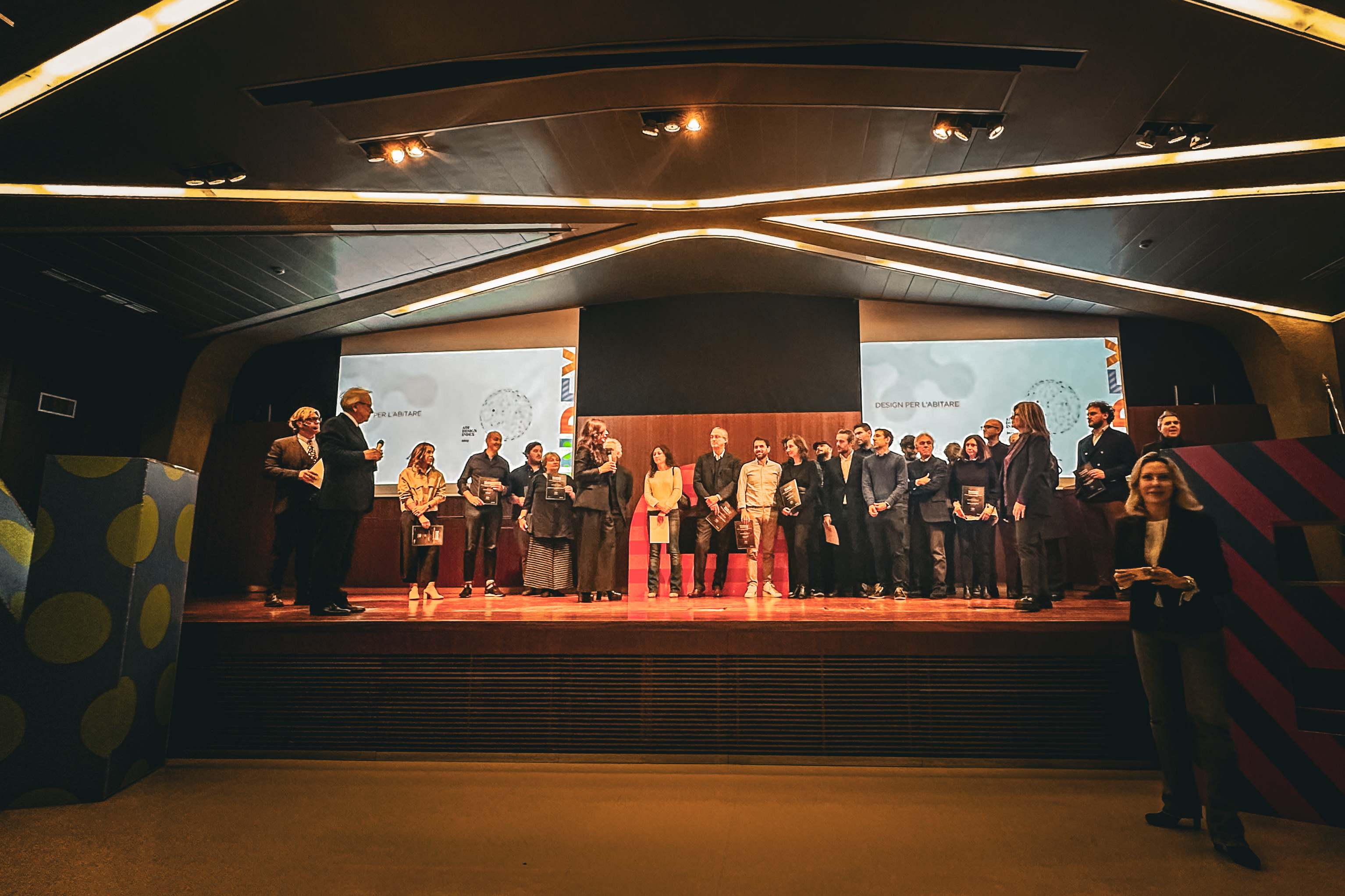 MOLTENI VERNICI special paints event with design professionals on elegant stage