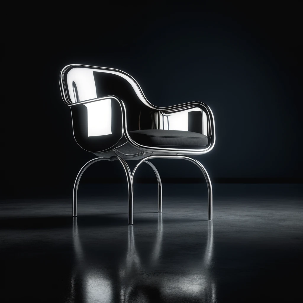 Glänzender Designerstuhl mit Speziallacke von MOLTENI-VERNICI, made in Italy