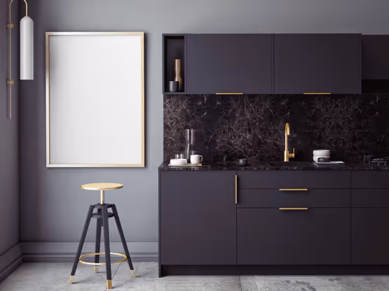 Cucina moderna MOLTENI-VERNICI con verniciatura elegante in nero opaco