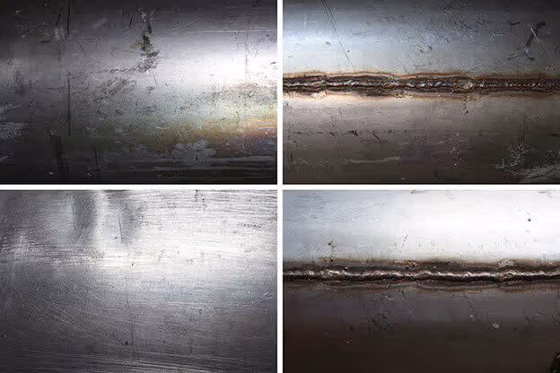 Pintura especial Molteni-Vernici: textura metálica con detalles de soldadura y rasguños