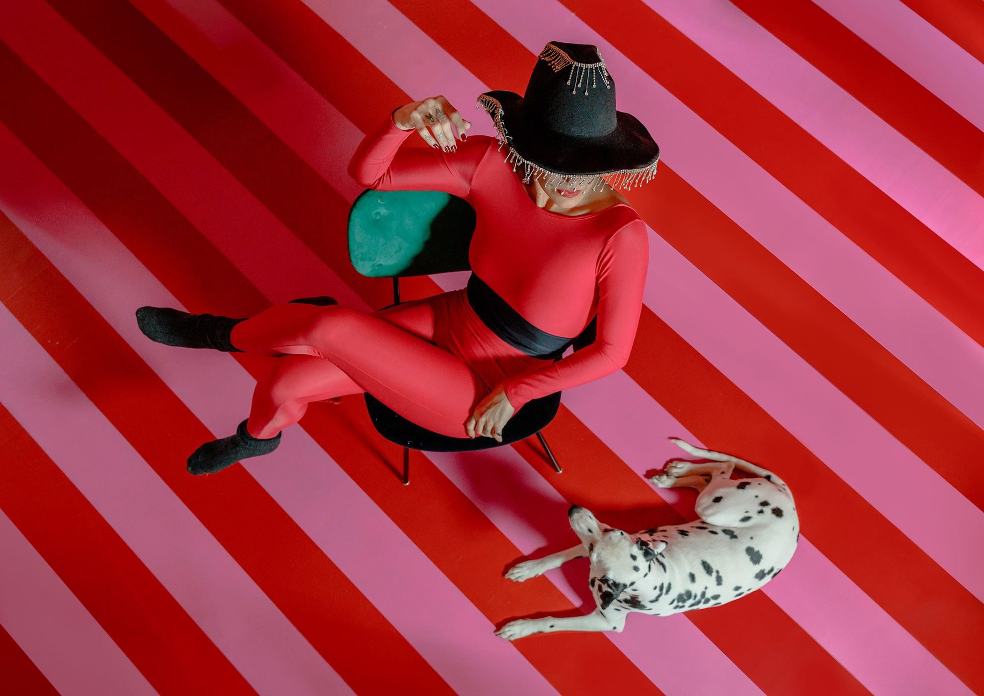 MOLTENI-VERNICI special paint ad with stylized person and Dalmatian