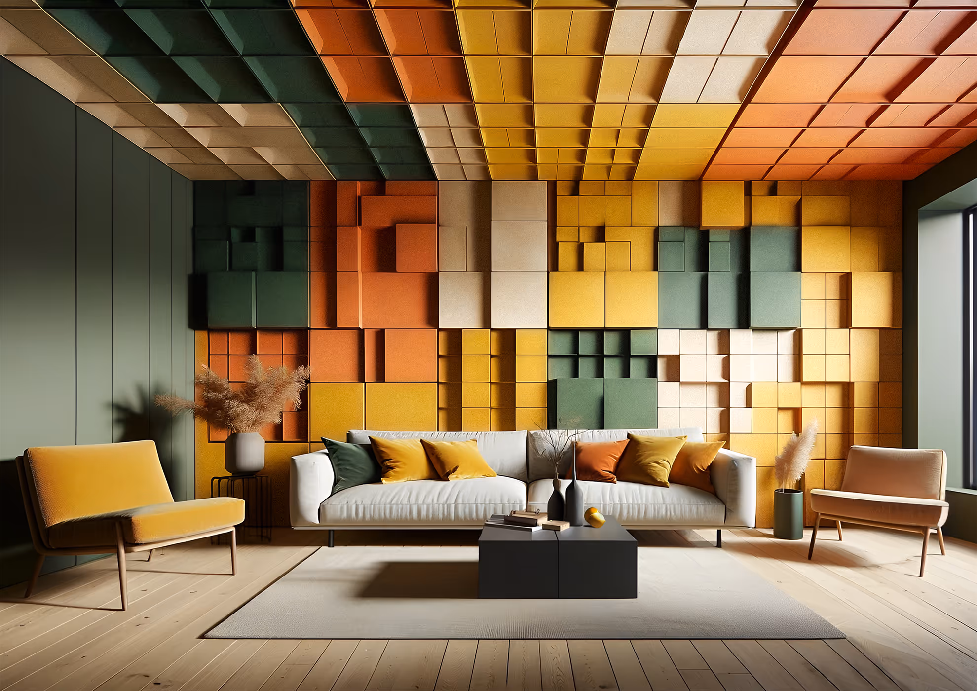 Espace MOLTENI-VERNICI avec peinture spéciale architecturale aux tons chaleureux