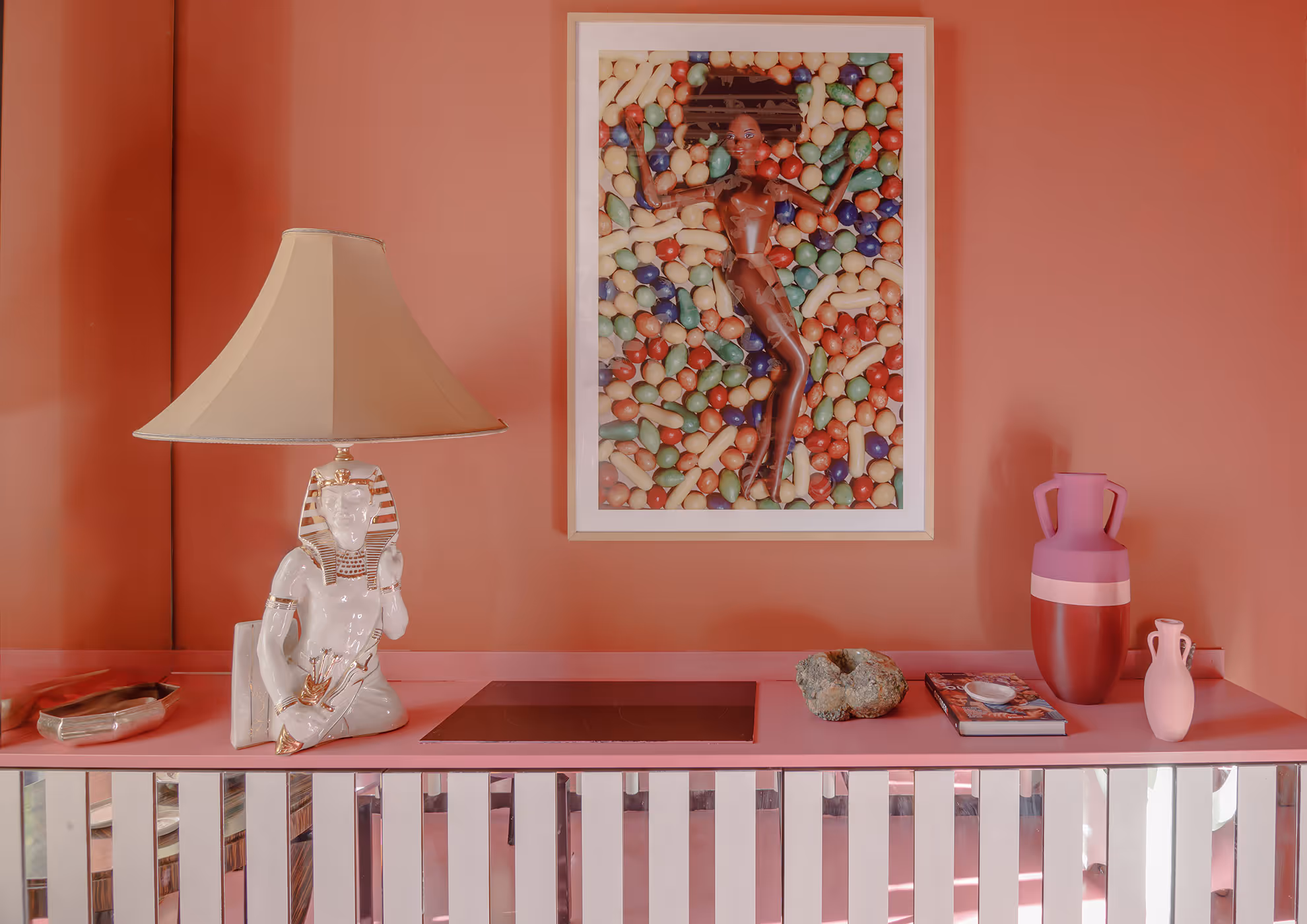 MOLTENI-VERNICI special paint artwork with colorful figure surrounded by candy-like balls