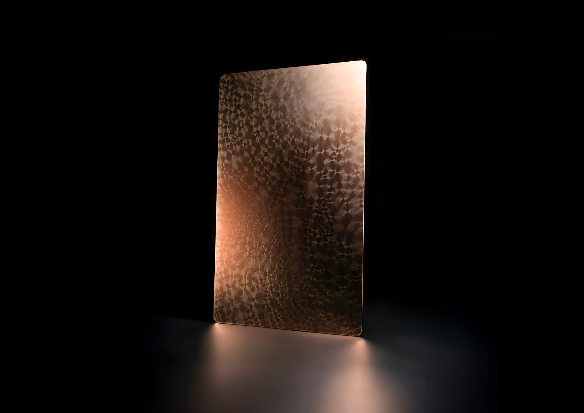 MOLTENI-VERNICI vintage bronzed brass paint effect on textured metal panel