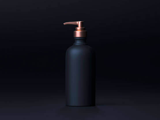 MOLTENI-VERNICI Vintage bronzed brass pump bottle with sleek matte black design