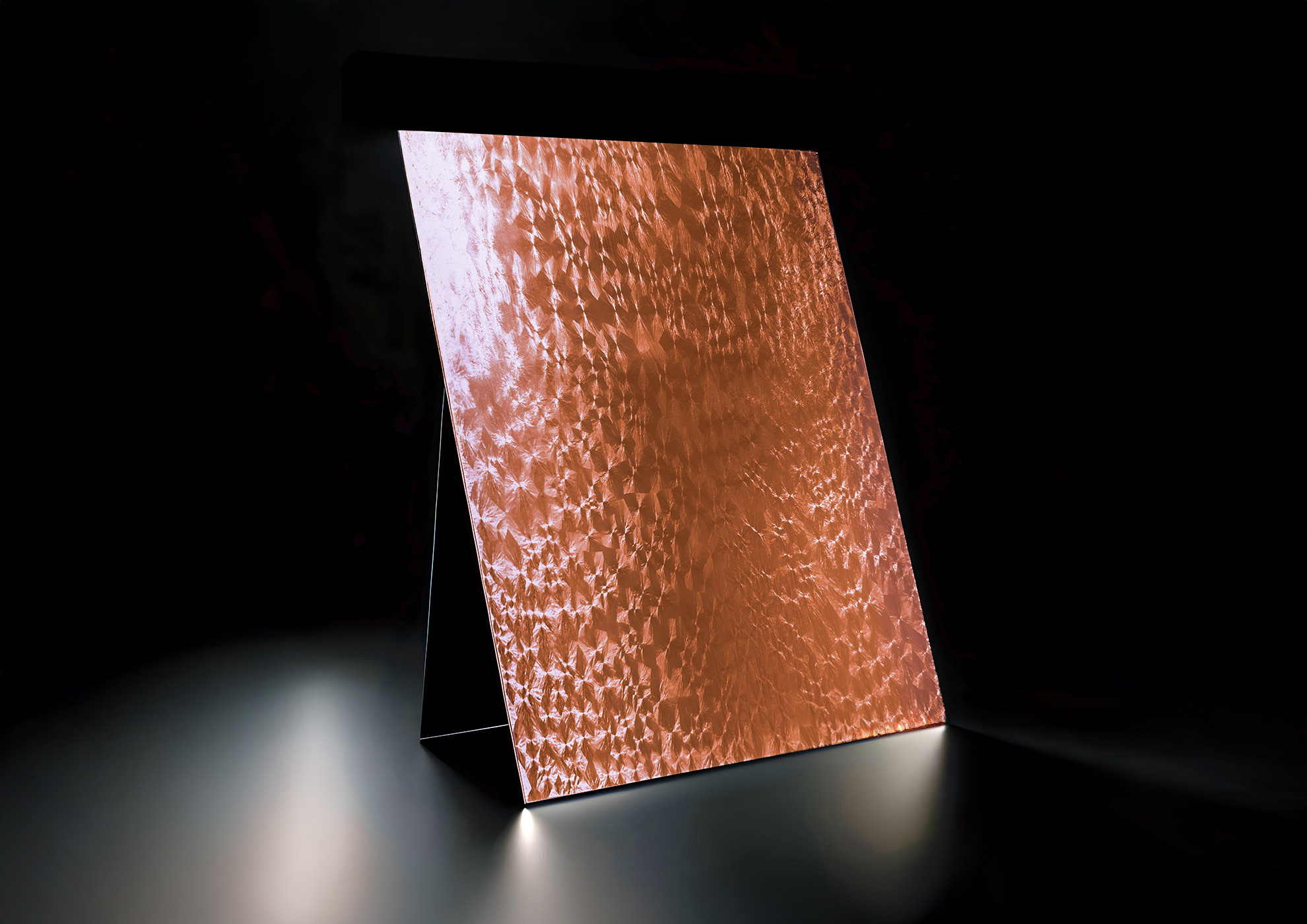 MOLTENI-VERNICI copper-toned panel with special textured effect finish