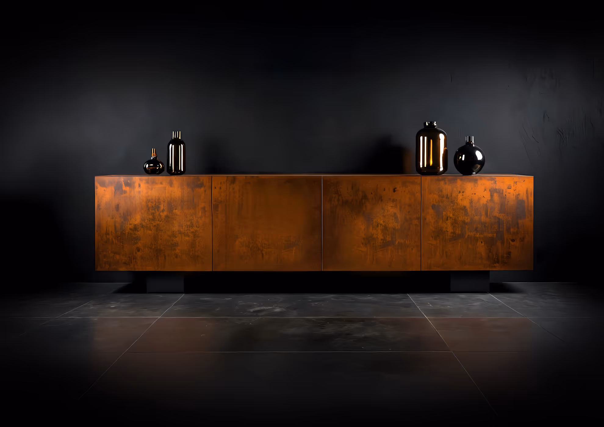 MOLTENI-VERNICI Spezialfarbe für die Architektur: Rustikal-modernes Sideboard