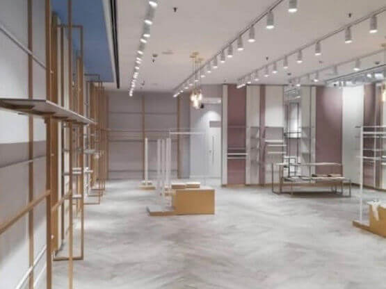 MOLTENI-VERNICI Speziallacke Showroom mit minimalistischem Design und Beleuchtung