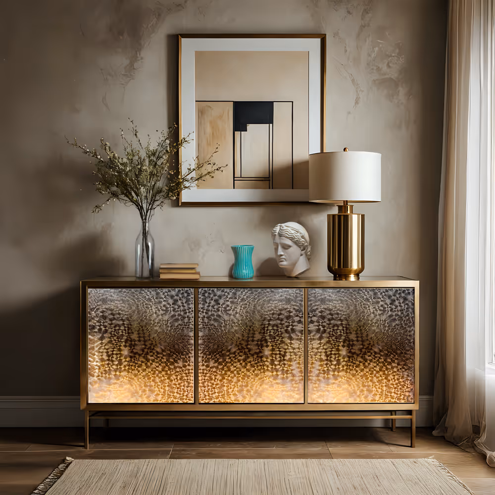 Buffet élégant MOLTENI-VERNICI avec peintures spéciales, design moderne et lumineux
