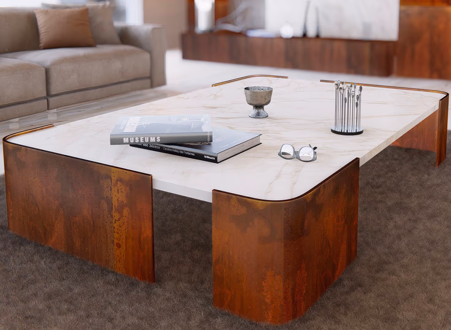 Tavolo moderno MOLTENI-VERNICI con effetto legno realizza verniciatura elegante