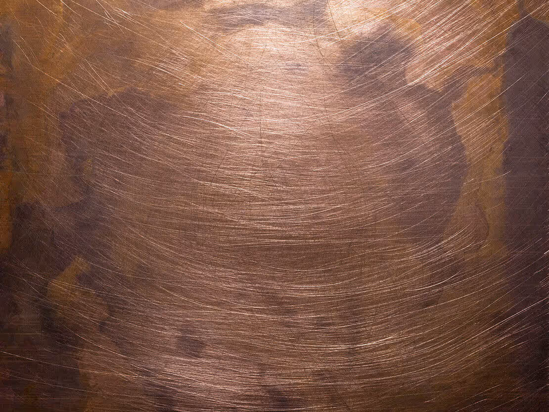 Acabados metálicos MOLTENI-VERNICI con textura de cobre pulido circular