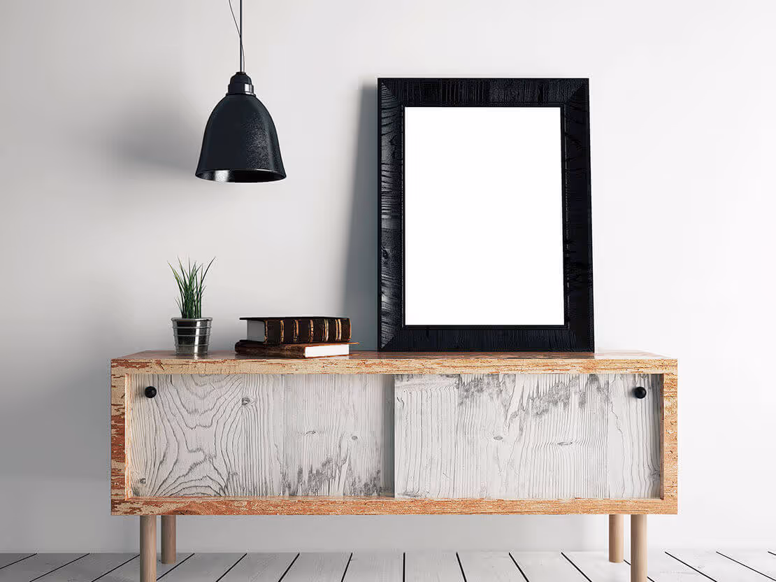 MOLTENI-VERNICI special paint for design decorates minimalist interior with frame