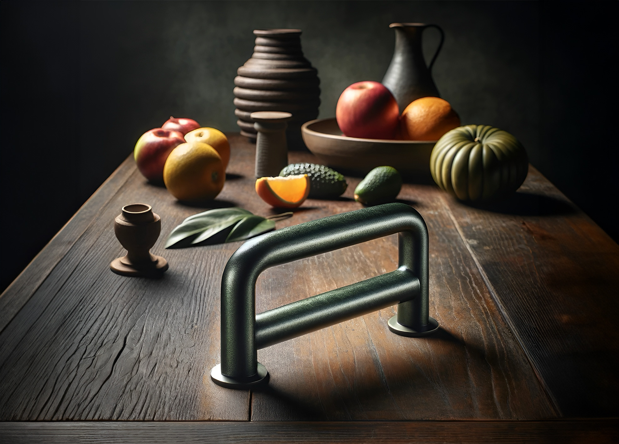 MOLTENI-VERNICI: Diamond paint finish on stylish handle amid artistic still life