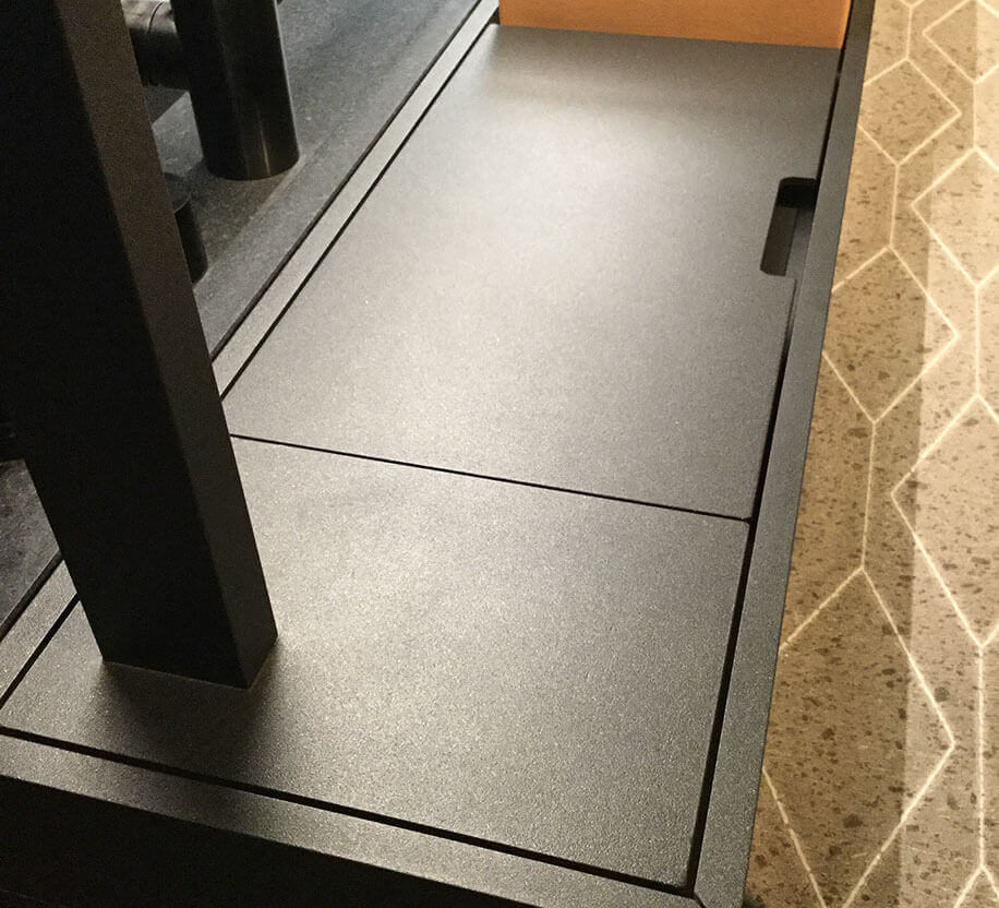 MOLTENI-VERNICI diamond paint finish on sleek modern floor tiles