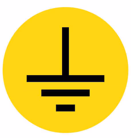 Simbolo di messa a terra smalto MOLTENI-VERNICI a effetto giallo e nero