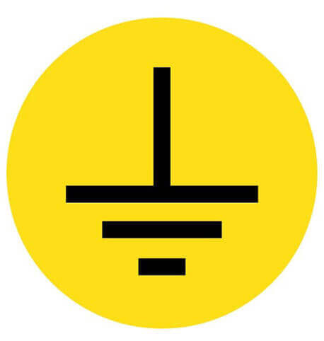 MOLTENI-VERNICI ground symbol with sharp paint effect on bright yellow circle