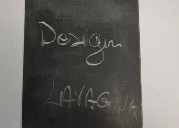 MOLTENI-VERNICI special varnish effect on chalkboard with handwritten design language