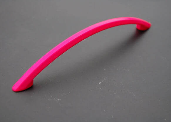 MOLTENI-VERNICI fluo paint handle in vibrant pink against gray background