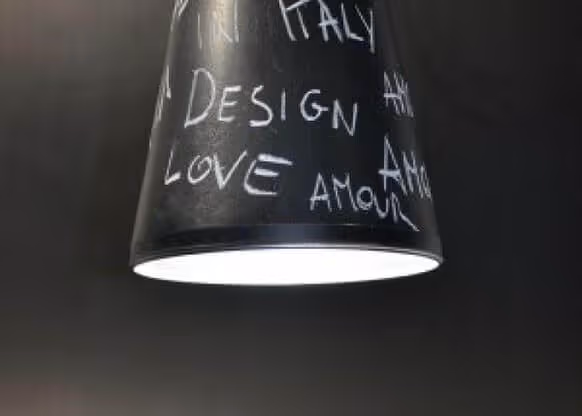 MOLTENI-VERNICI paint effect lamp with handwritten design words