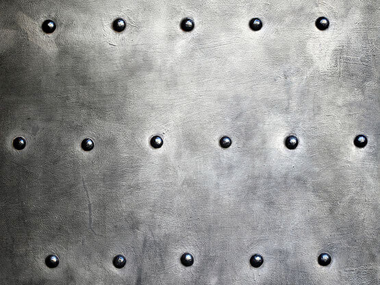 MOLTENI-VERNICI special oxidation paint effect on metallic surface with rivets