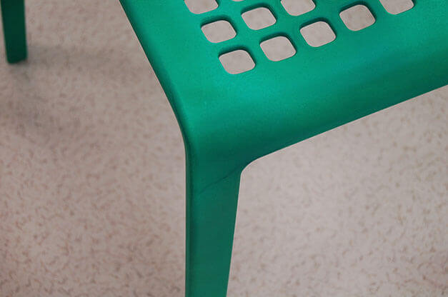 MOLTENI-VERNICI special green chair with oxidation paint effect design