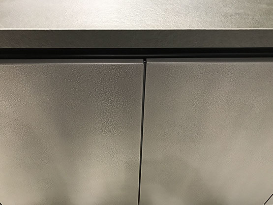 MOLTENI-VERNICI special oxidation paint effect on sleek metallic surface