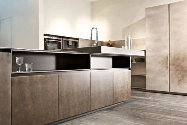 MOLTENI-VERNICI special oxidation paint effect kitchen with sleek modern design