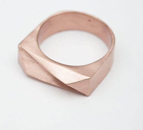 MOLTENI-VERNICI copper paint effect geometric minimalist ring