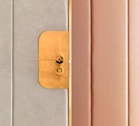 MOLTENI-VERNICI copper paint effect on elegant door lock and panel