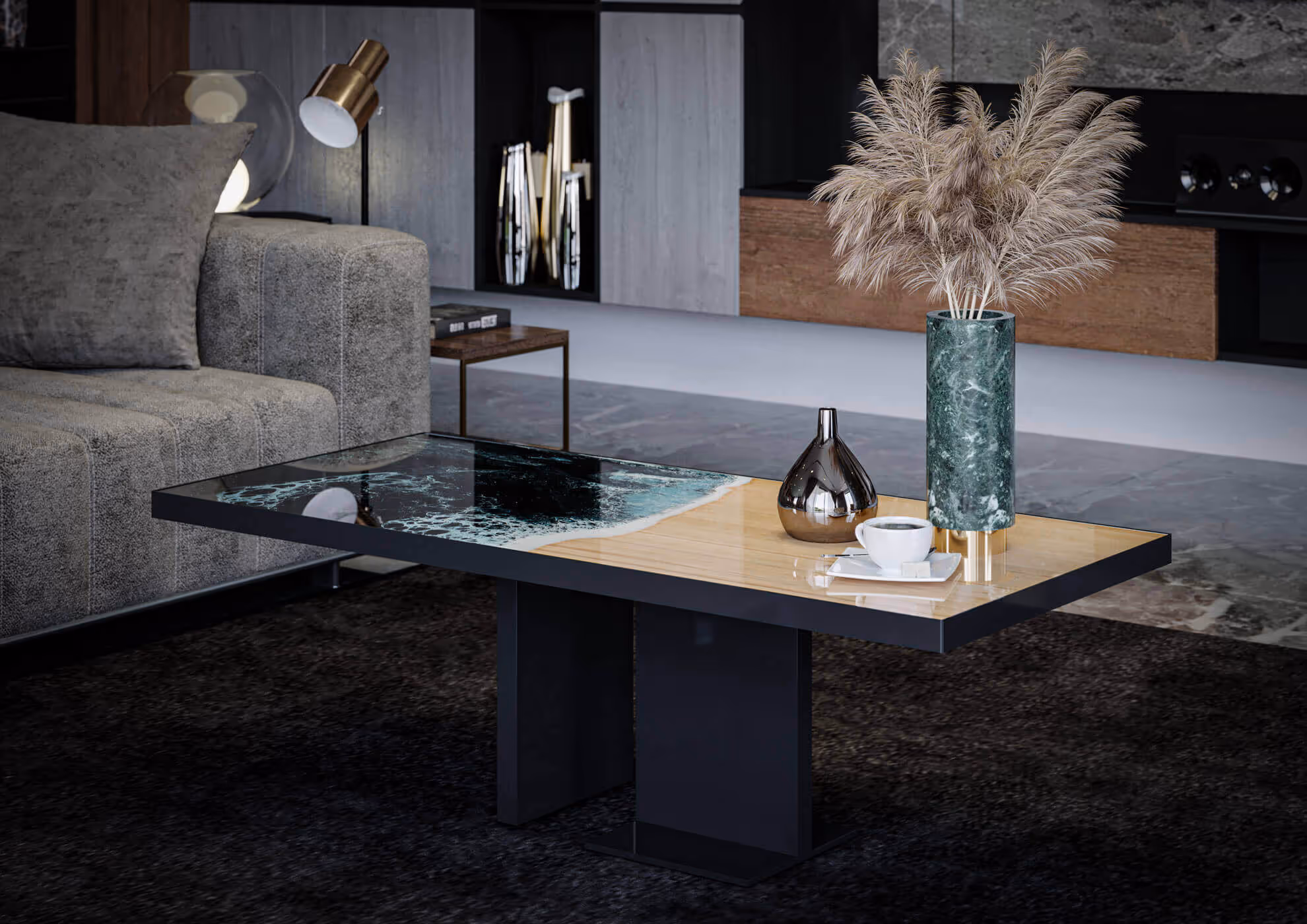 Mesa de centro MOLTENI-VERNICI con acabados especial y elegante diseño moderno