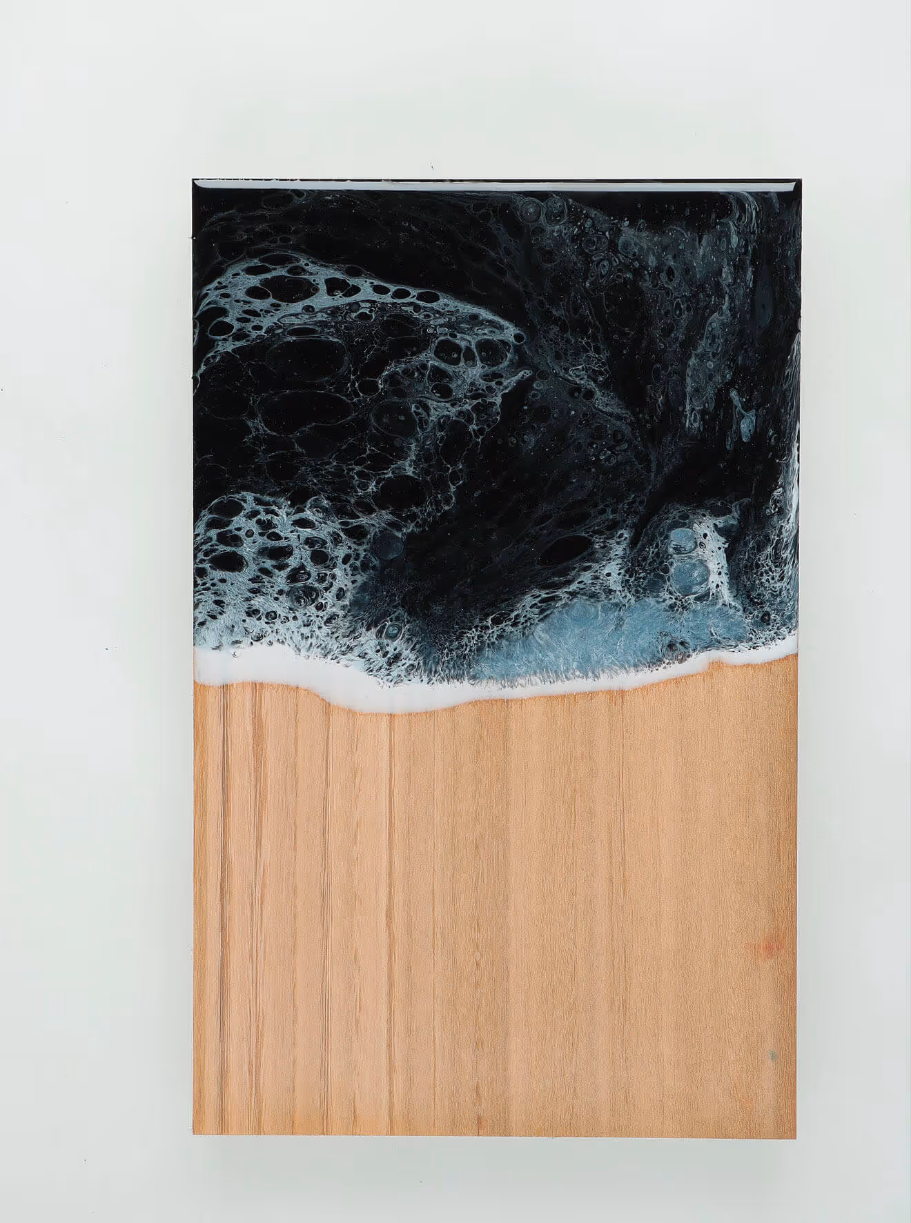 MOLTENI-VERNICI acabados especial: ola marina abstracta sobre madera pulida