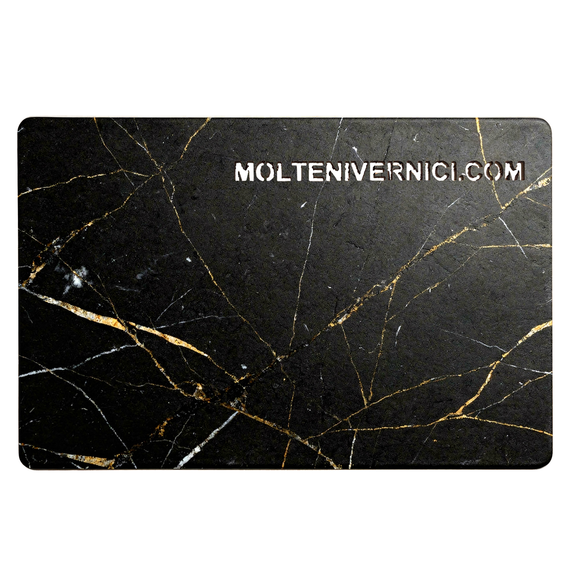 STONAIR AURUM color variant: black polished ceramic effect finish with gold veining by Molteni Vernici