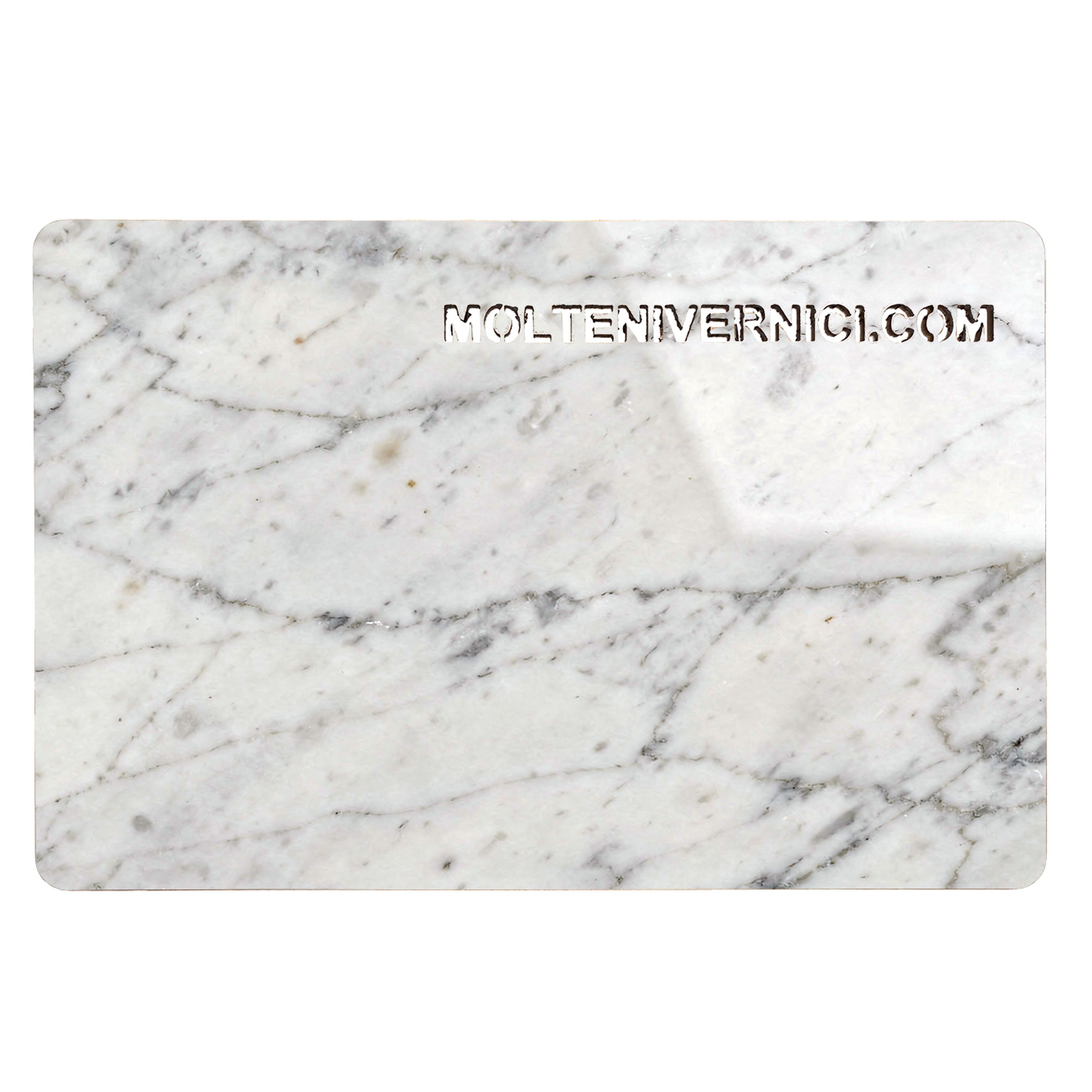 STONAIR CARRARA LUX extra-glossy color variant: white polished ceramic-effect finish with black veining by Molteni Vernici